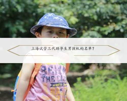 <b><b>上海试管三代助孕生男孩机构名单？</b></b>